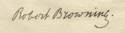 Signature de Robert Browning (1812-89) - English School